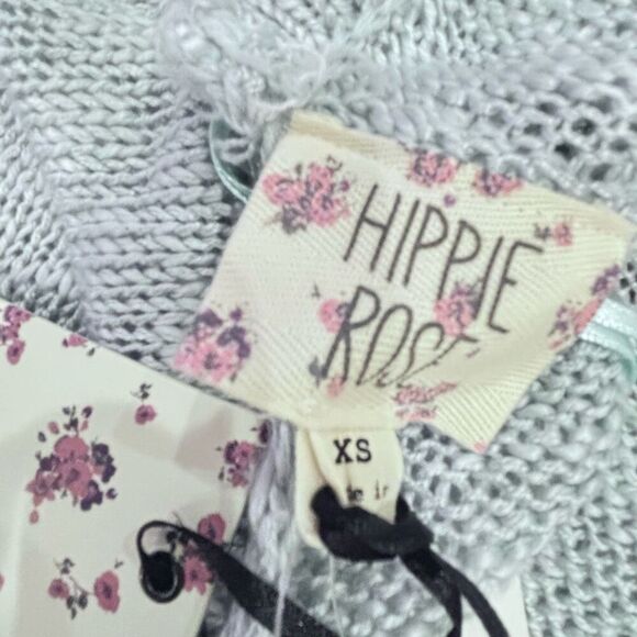 Hippie Rose Aqua Turquoise V Neck Sweater Size XS Oversized - Picture 8 of 12